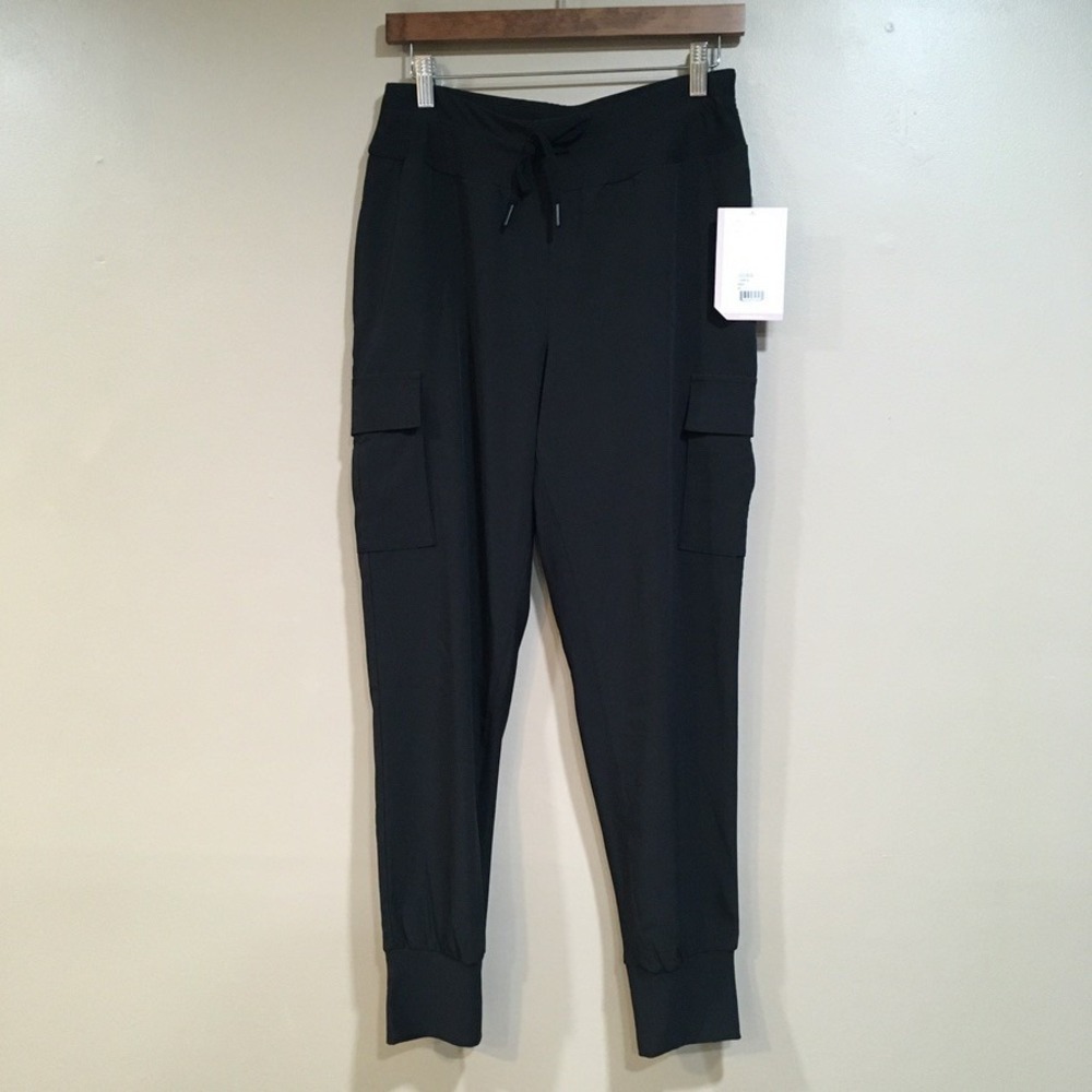Mondetta Cargo Jogger Pants Womens M Black Gym Workout Lounge Minimalist Travel